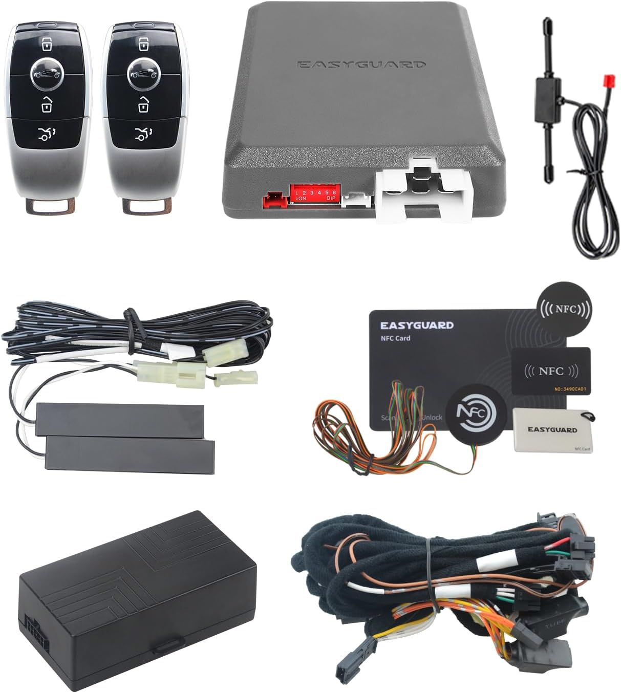 EASYGUARD PKE Remote Starter NFC Lock Unlock System Only Fit for Mercedes Benz 17-20 E Class (Gas Engine) W213/ 18-22 CLS (Gas Engine) with Original Push Start Button