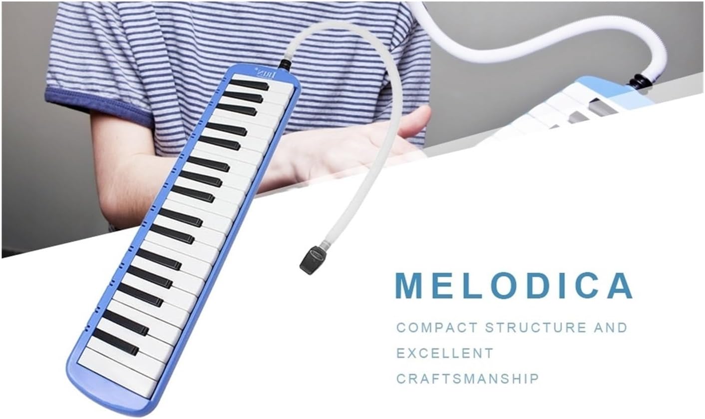 Melodica 37 Keys Mouth Melodica Keyboard Easy To Play Piano Keyboard ABS Silver Plated Base for Adults Students and Kids
