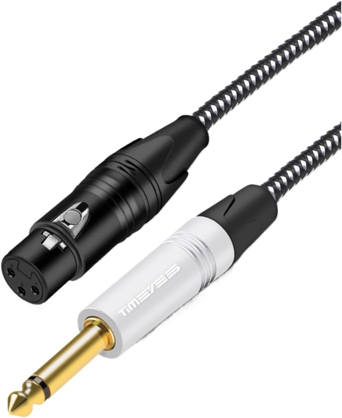 XLR 3-pin Female to 1/4TRS Cable Nylon Braided Microphone Cable Suitable for Dynamic Microphone Cable Headphone Cable Amplifier(15m)