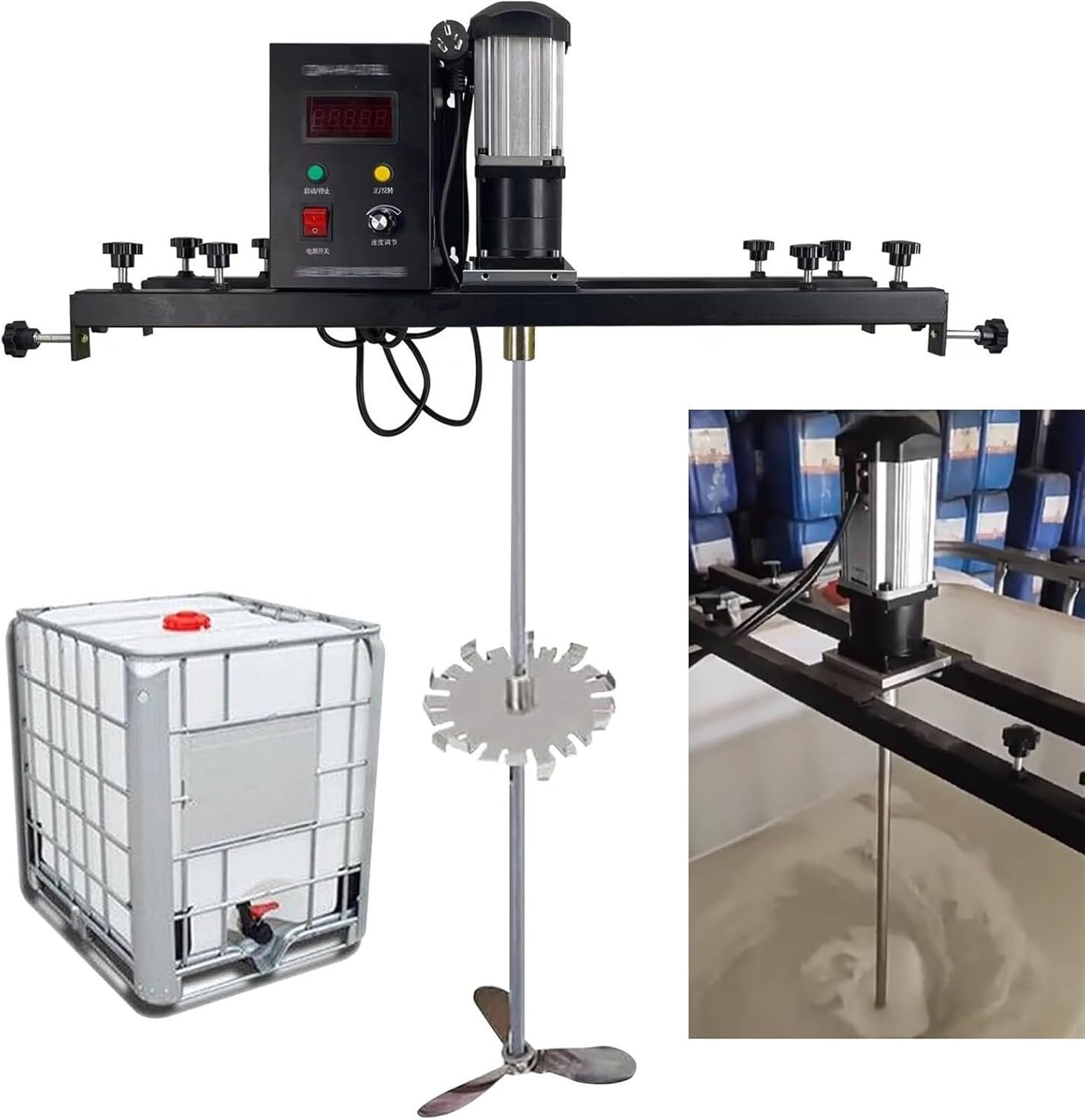 Air Agitator,Stand Paint Mixer,Paint Stirring Machine,Electric Tank Mixer Machine,0-1000Rpm Speed Adjustment,for Viscous Liquid Ink Dye Chemicals