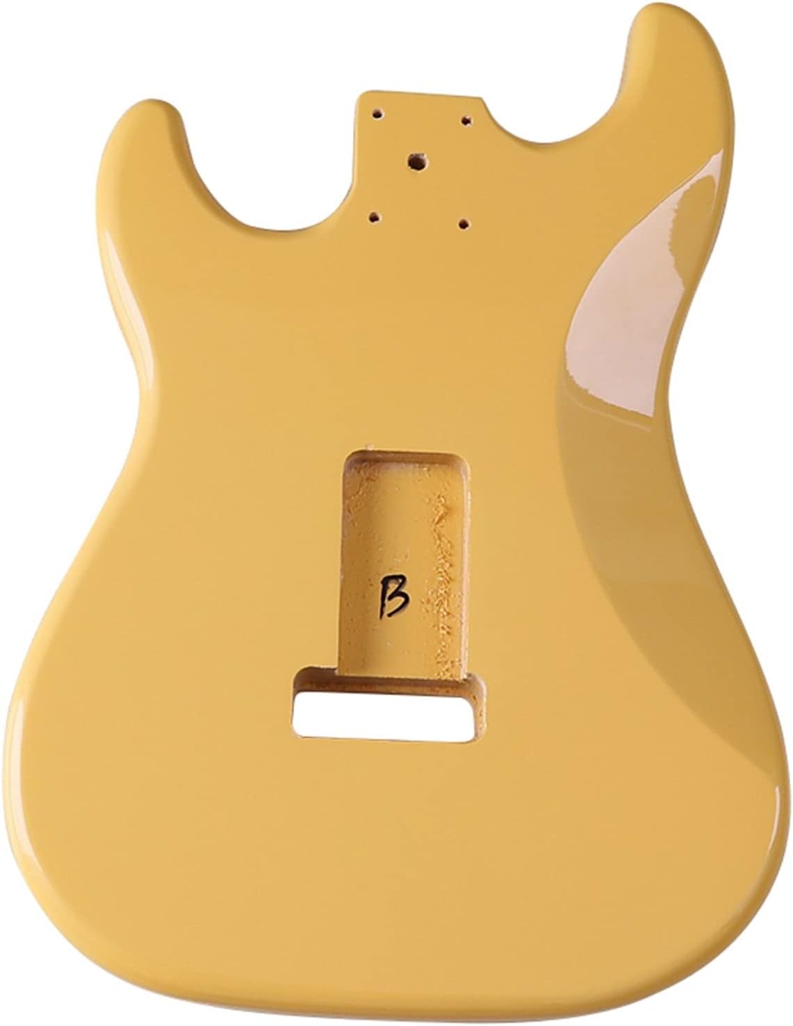 Yellow Electric Guitar Body Poplar Wood Guitar Barrel High Gloss Finish for Electric Guitar 5.6cm Pocket Width DIY Guitar Kit