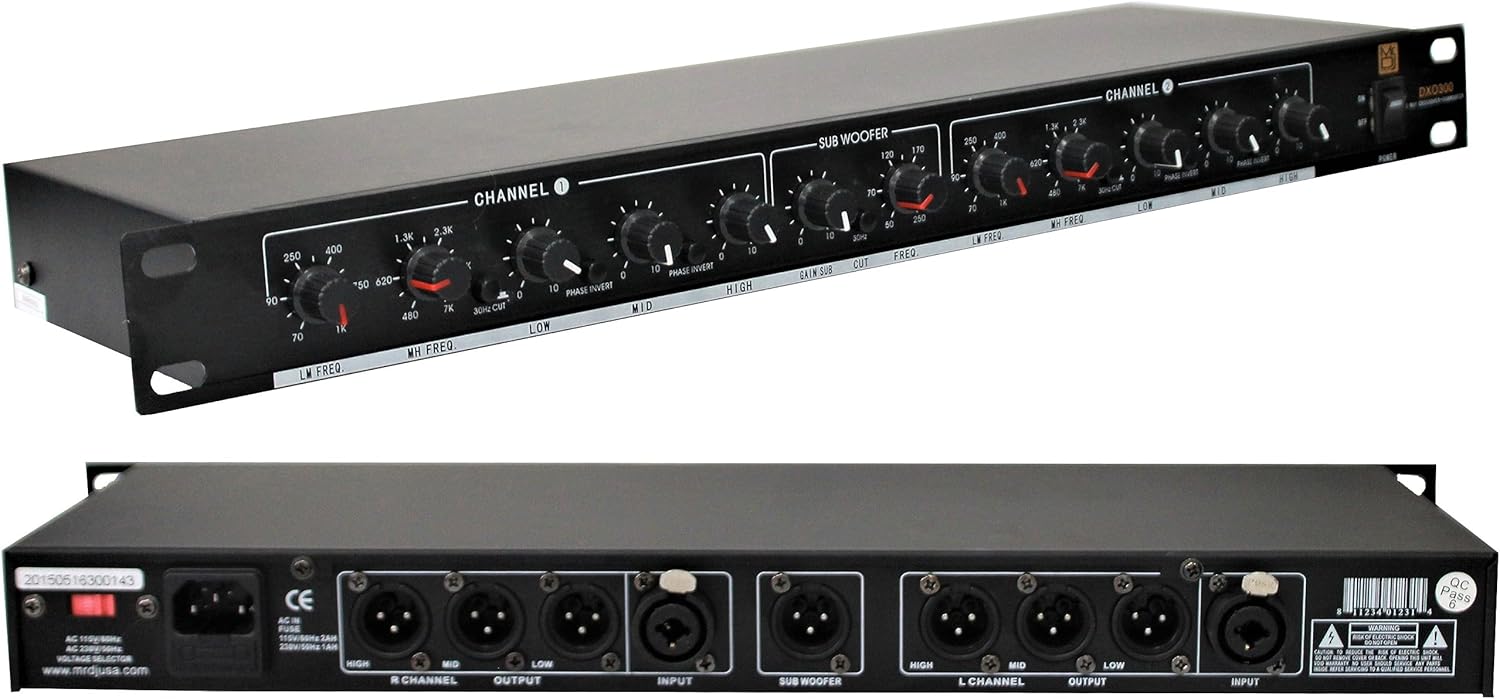 Mr. Dj USA DXO200 PRO PA DJ Club Stereo 2 Way Plus Subwoofer Crossover with XLR Input & Output