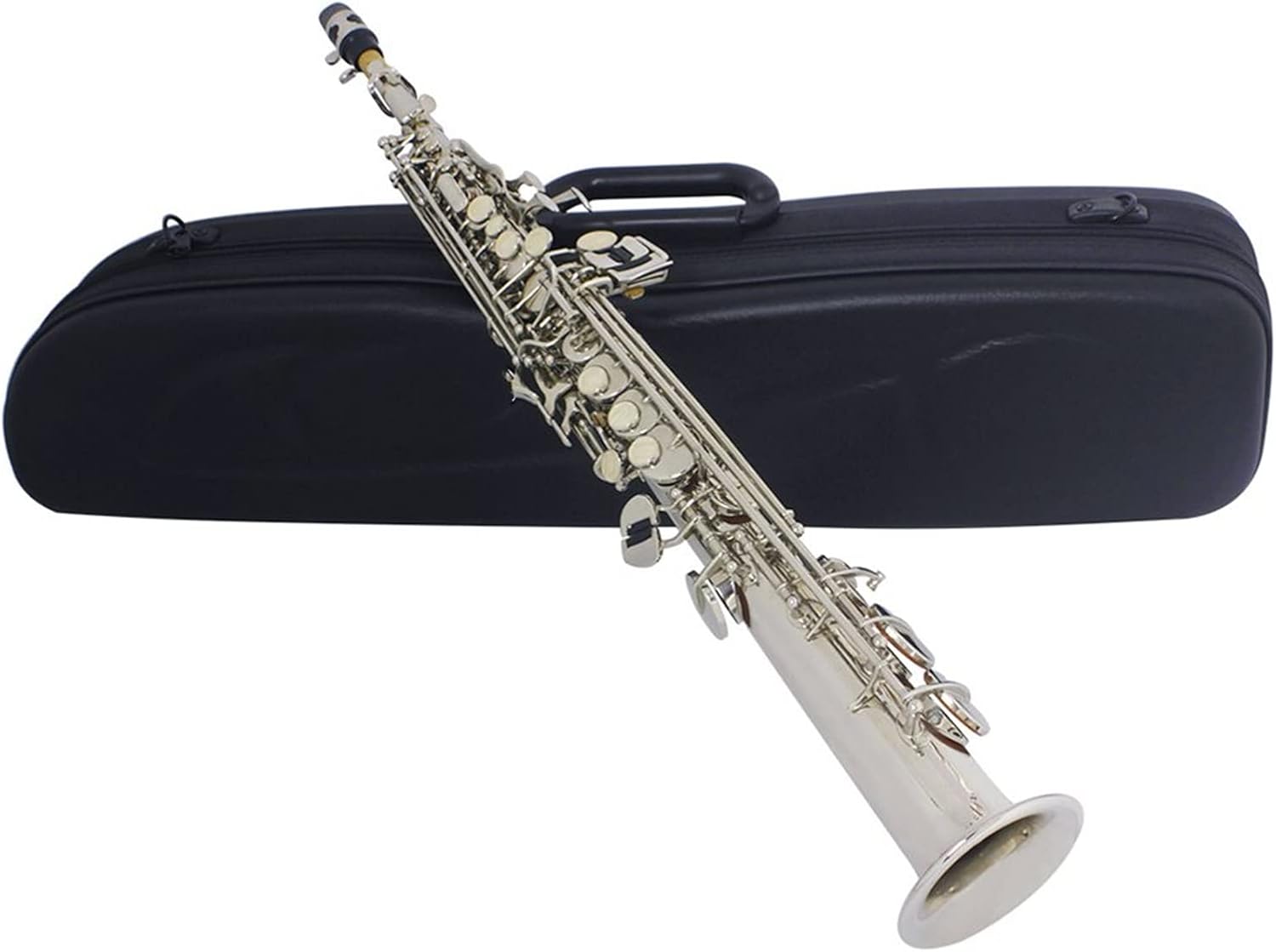 Bb Saxophone Straight Pipe Sax Professional Woodwind Instrument with Accessories (Color : 1)