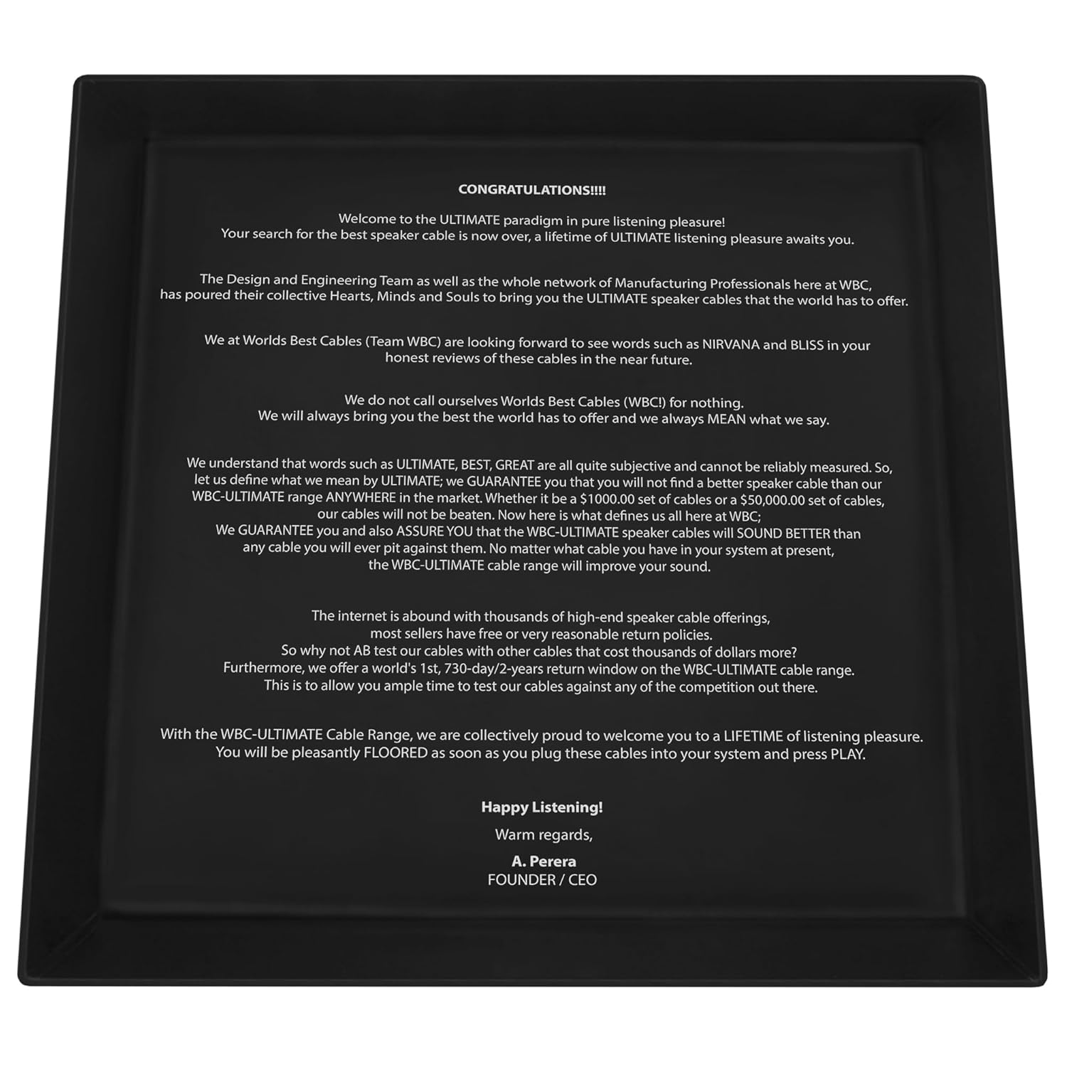 WORLDS BEST CABLES 8 Foot Ultimate - 9 AWG - Ultra-Pure OFC - Premium Audiophile HiFi Bi-Wire Speaker Cable Pair with Eminence Gold Banana Plugs & Carbon Tweed Jacket