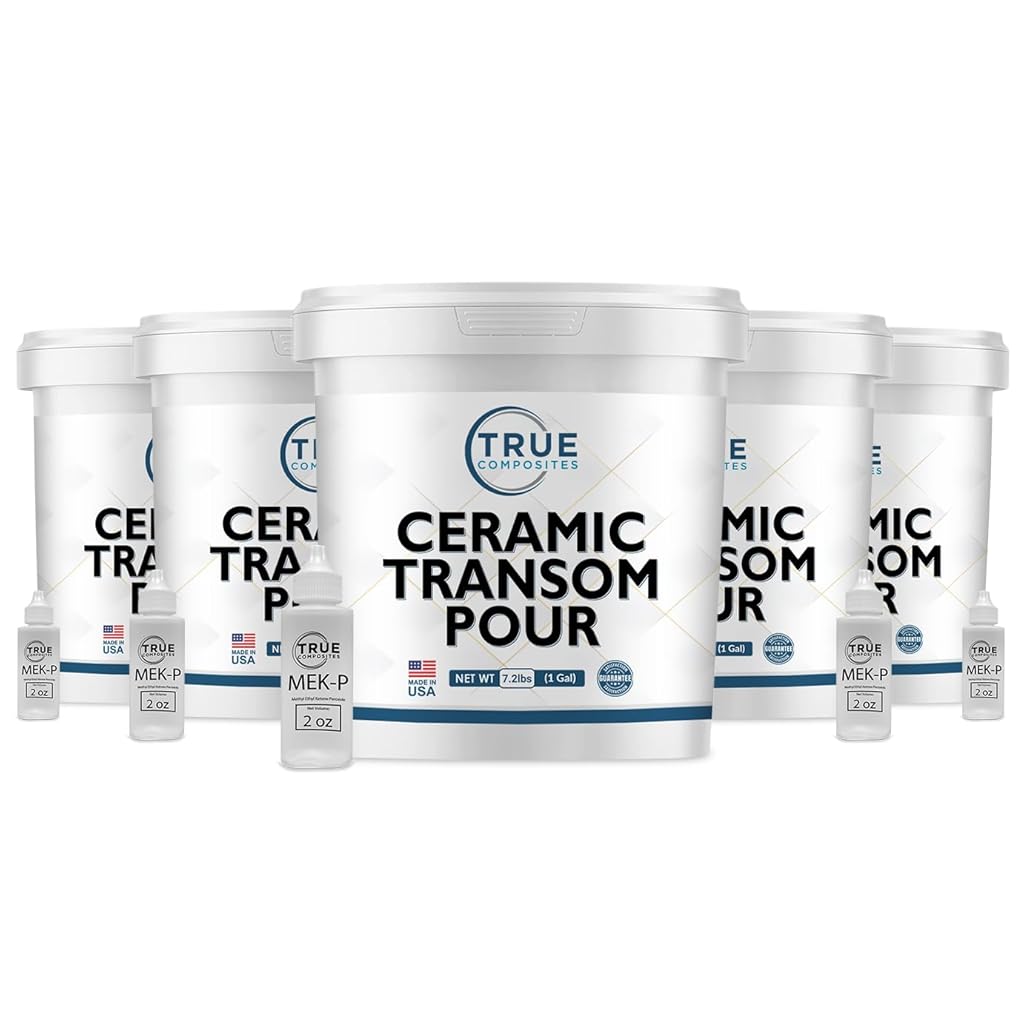 Ceramic Pourable Compound Transom Putty-Cruise, Navy Ships, Bulk Vessels, LPG/LNG Tanks, Power Boats, Wood, Plywood Transom (5 Gallons)