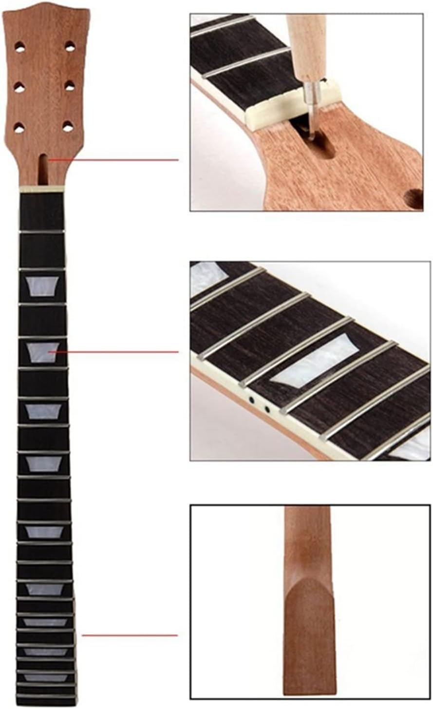 24 Frets Guitar Neck Maple Mahogany Rosewood Fingerboard for Lp Electric Guitar Replacement Electric Guitar Neck (Color : Type C)