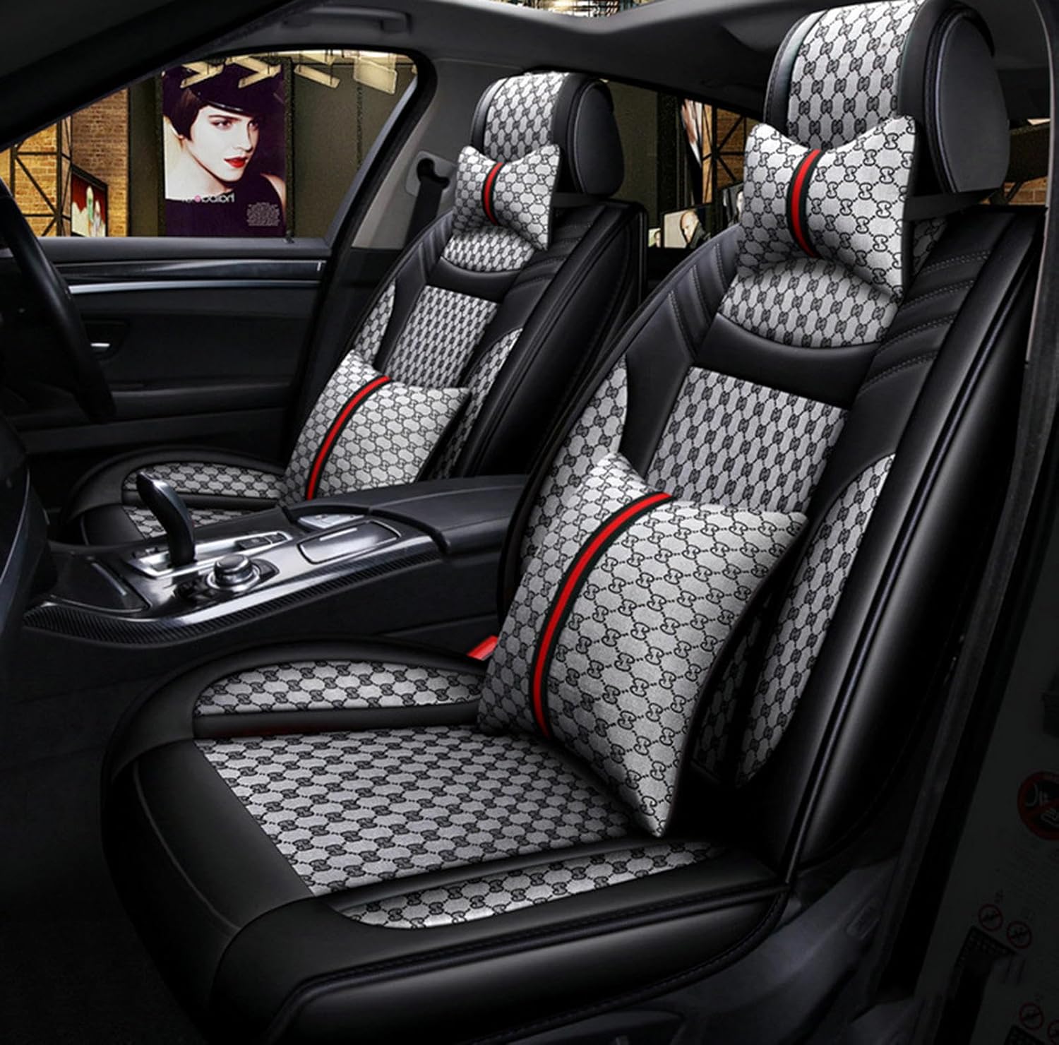 VIDECOR Car Seat Cover Durable Wear Resistant Waterproof Seat Covers, Breathable Premium Leather Vehicle Interior Accessories.,C