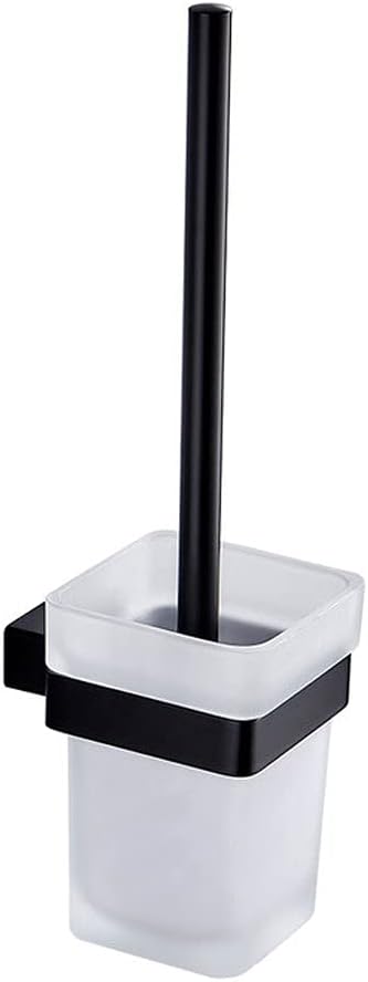 Toilet Brush Wall-Mounted Toilet Brush, Glass Toilet Brush, Stainless Steel Toilet Brush with Long Handle, Simple Bathroom Toilet Brush Cleaning kit Toilet Cleaner Brush