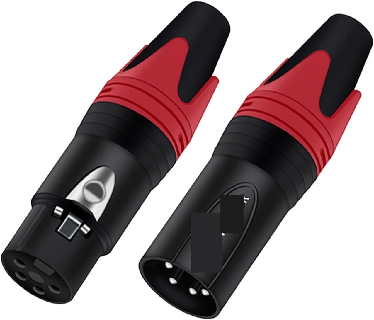 4 Pin X L R Male/Female M I C Cable Wire Connector 4 Pole XLR Plug Microphone Jack Socket 56Pcs (Color : 56xF 4P Red)