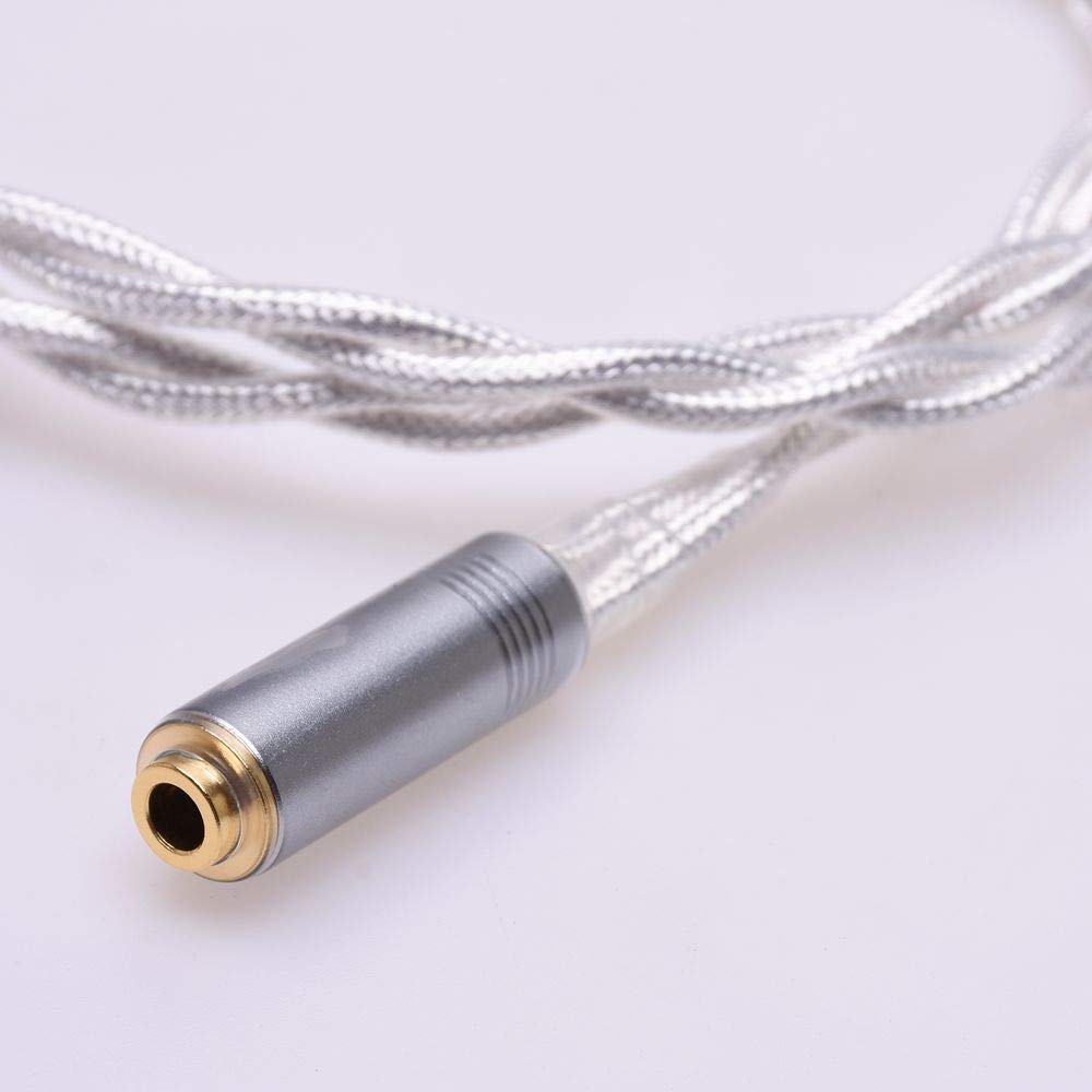 4pin XLR Male to 4.4mm Female Balanced Crystal Clear Silver Plated Shield Upgrade Extension Cable Audio Adapter Compatible for Sony NW-WM1Z 1A MDR-Z1R TA-ZH1ES PHA-2 (3)
