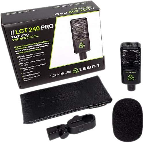 StreamEye Lewitt LCT-240 Pro Cardioid Condenser Microphone with Professional Grade XLR Cable Polishing Cloth