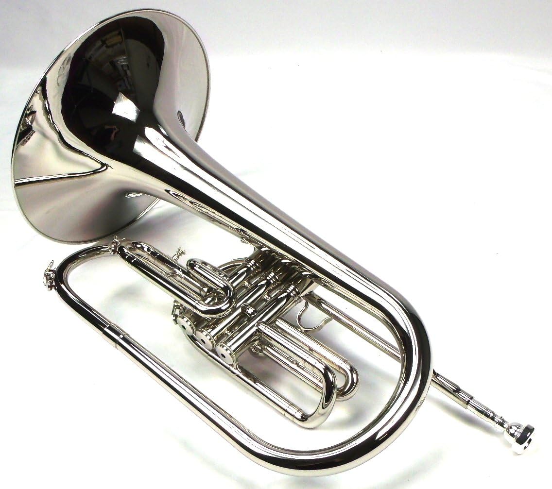 Moz Advanced Monel Pistons Marching Mellophone Key of F with Case and Mouthpiece-Nickel Plated Finish