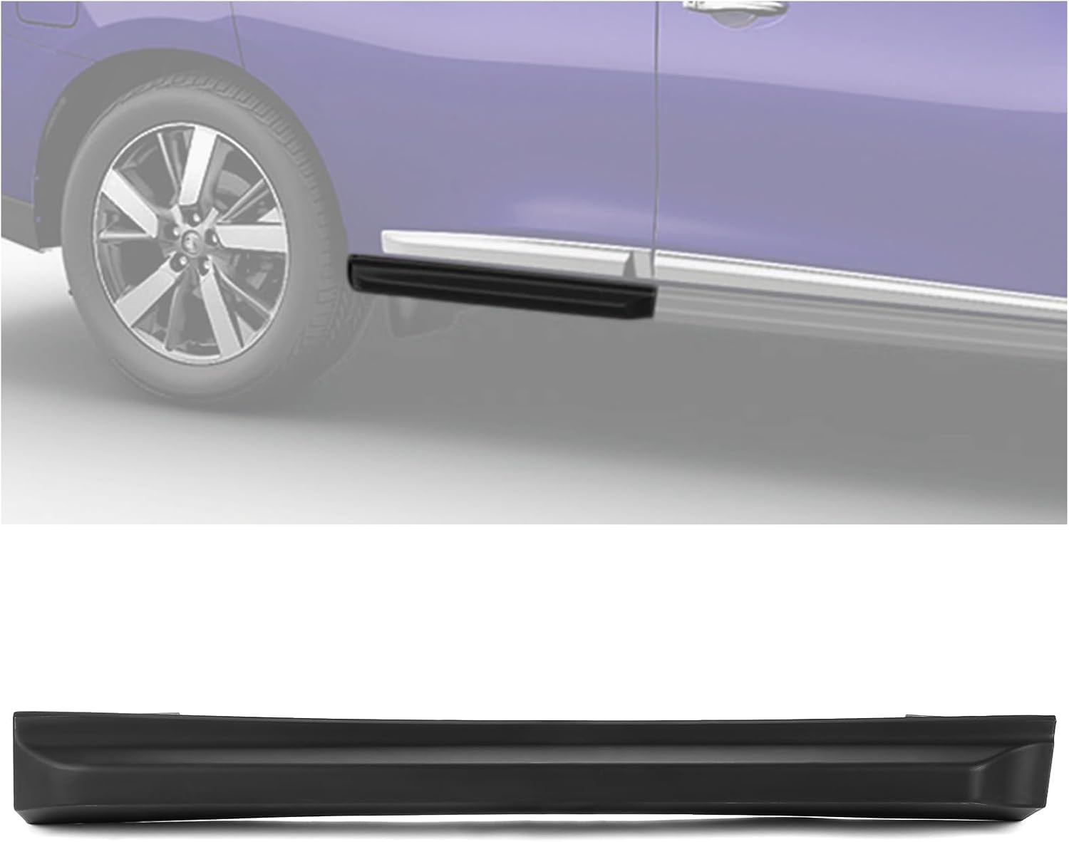 HECASA Lower Door Molding Compatible with 2013-2016 Nissan Pathfinder Replacement for 82870-9PF0A Textured Black PP Door Garnish - Rear Right Passenger Side