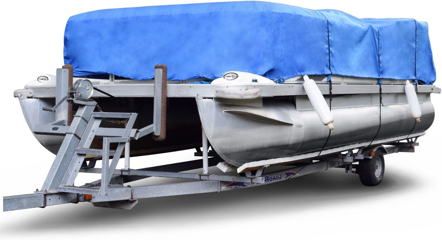 Budge P-1200-2 1200 Denier Pontoon Cover Blue Size PT3: 20' to 24' Long Waterproof, Heavy Duty, UV Resistant