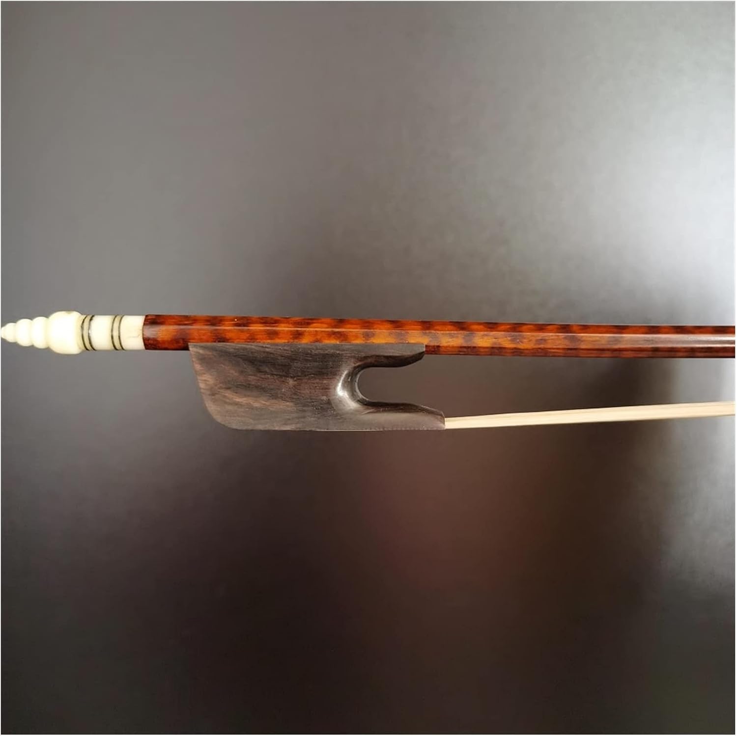 TSTS Bass Bow Snakewood Stick Ebony Blank Frog Baroque Style Nickel Silver Parts Full Size Violin Bow (Color : 4/4)