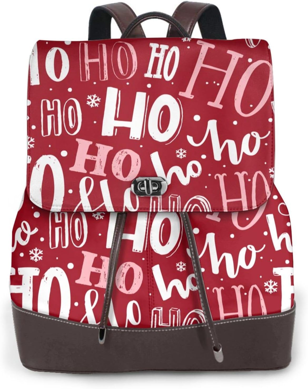 Ho Pattern Funny Christmas for Womens Backpack Purse Microfiber PU Anti-theft Large Fashion Designer Travel Bag Ladies Shoulder Bags