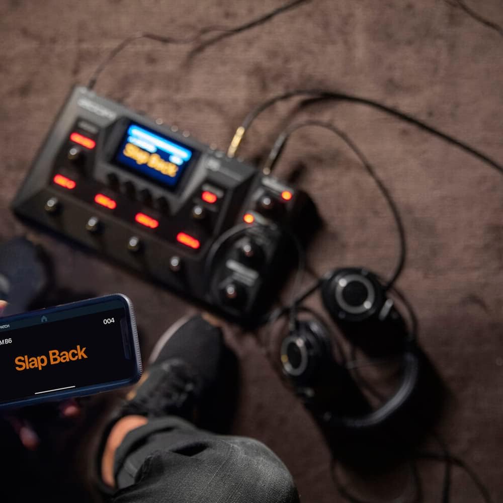 Zoom B6 Bass Multi-Effects Processor with 2-in/2-out USB Audio Interface for Electric Bass Bundle with MDR-7506 Headphones