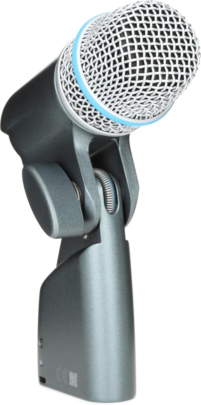 Shure BETA 56A Snare and Tom Microphone - Supercardioid Swivel-Mount Dynamic Drum Mic for Close Miking, Equipped with Shock Mount for Sound Isolation, Dynamic Locking Stand Adapter, Steel Mesh Grille