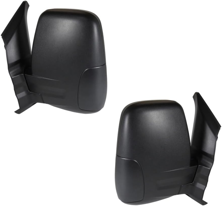 For Ford Transit-150/Transit-250 2018 2019 Door Mirror Driver and Passenger Side | Pair | Power | Short Arm | Textured | 12 Pin Connector | For Low Roof | For FO1320649, FO1321649