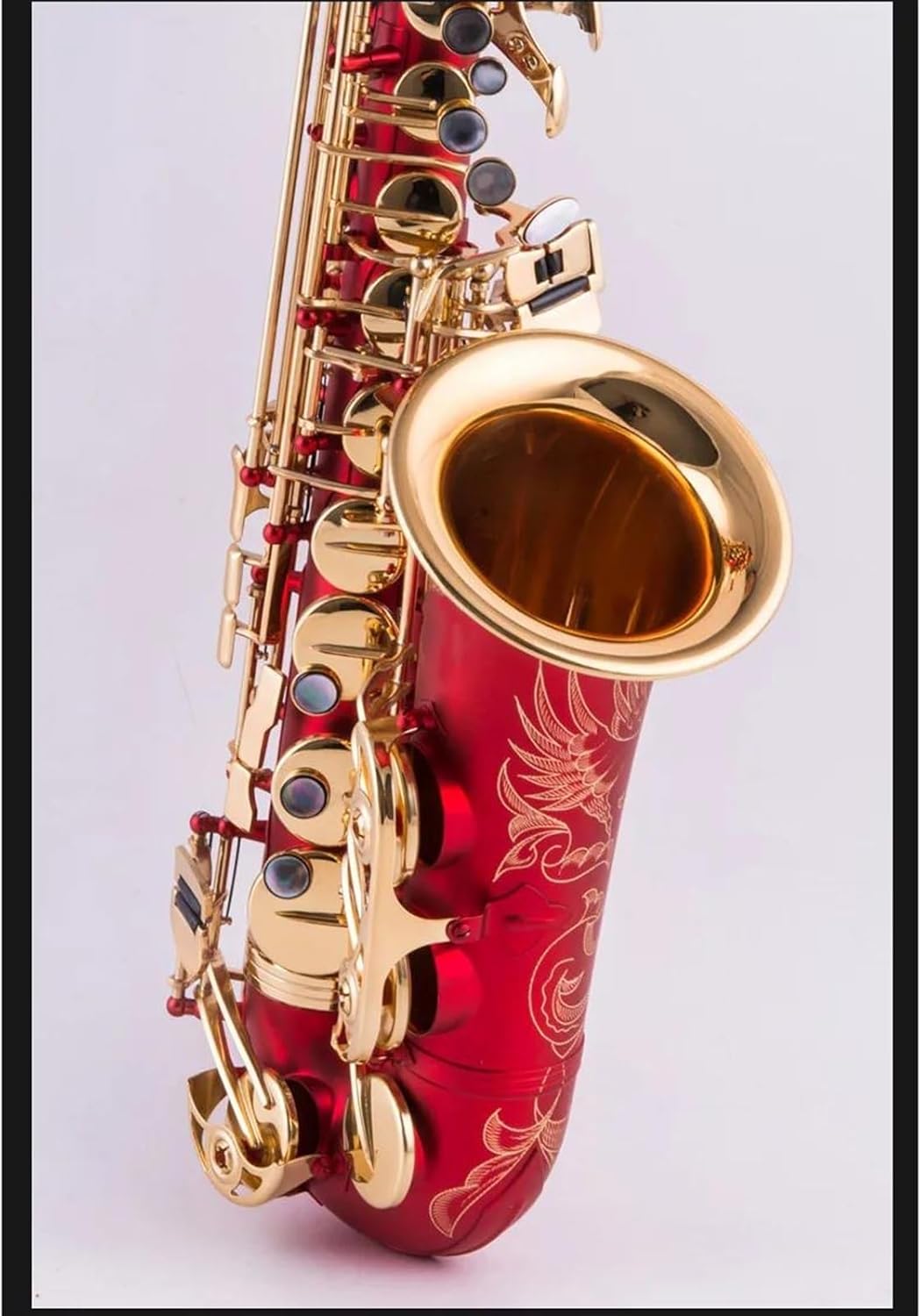 Woodwind Instruments Alto Saxophone Eb E-flat Musical Instruments Brass Blue Saxophone With Case Blue And Red (Color : Red)