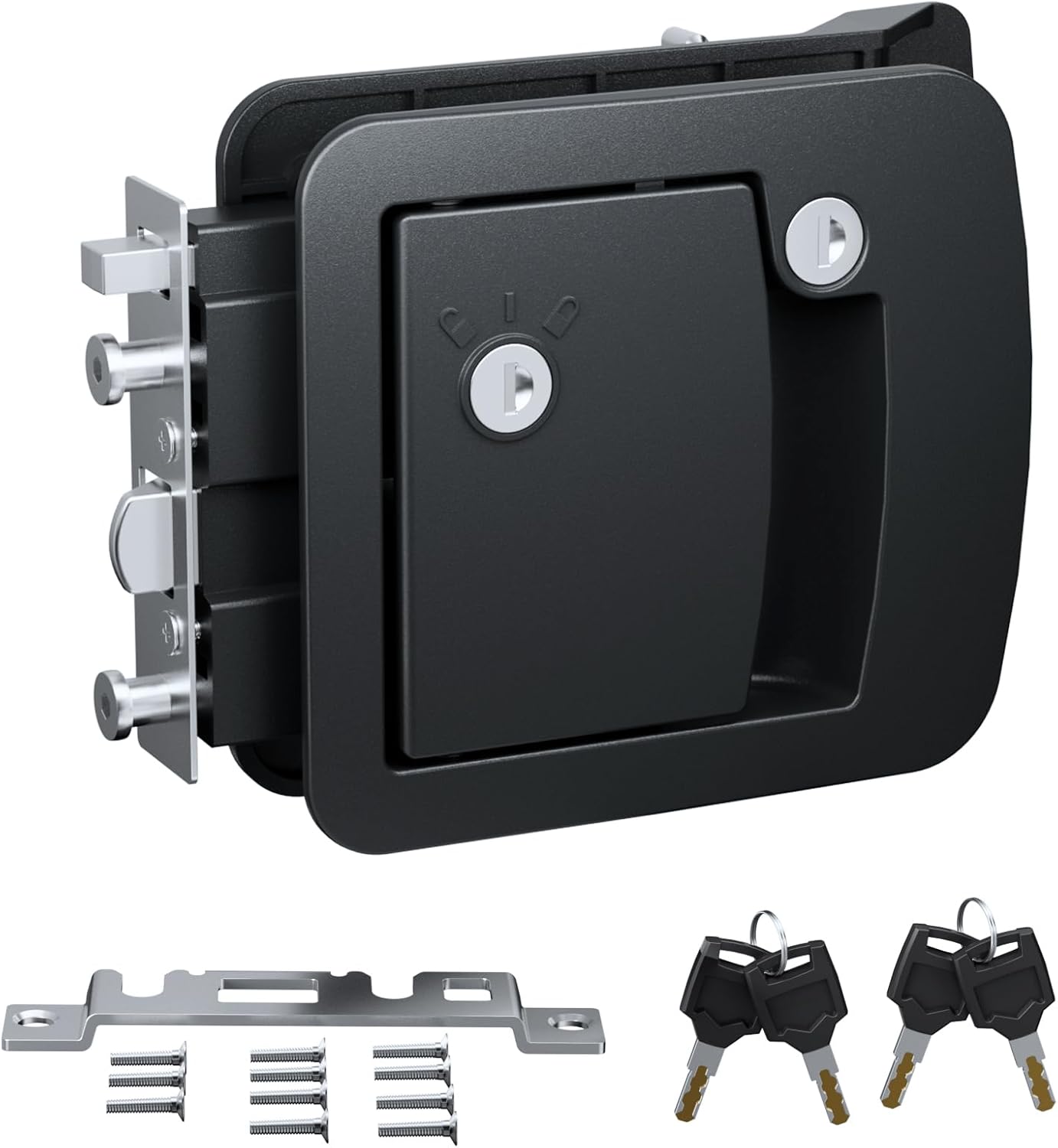 All-Metal Class A/C rv Door Lock Replacement, Mechanical Motorhome Door Lock with 4 Keys, Fits 4.25“ x 4.50” Opening Size for Class A/C rv Door Latch Replacement