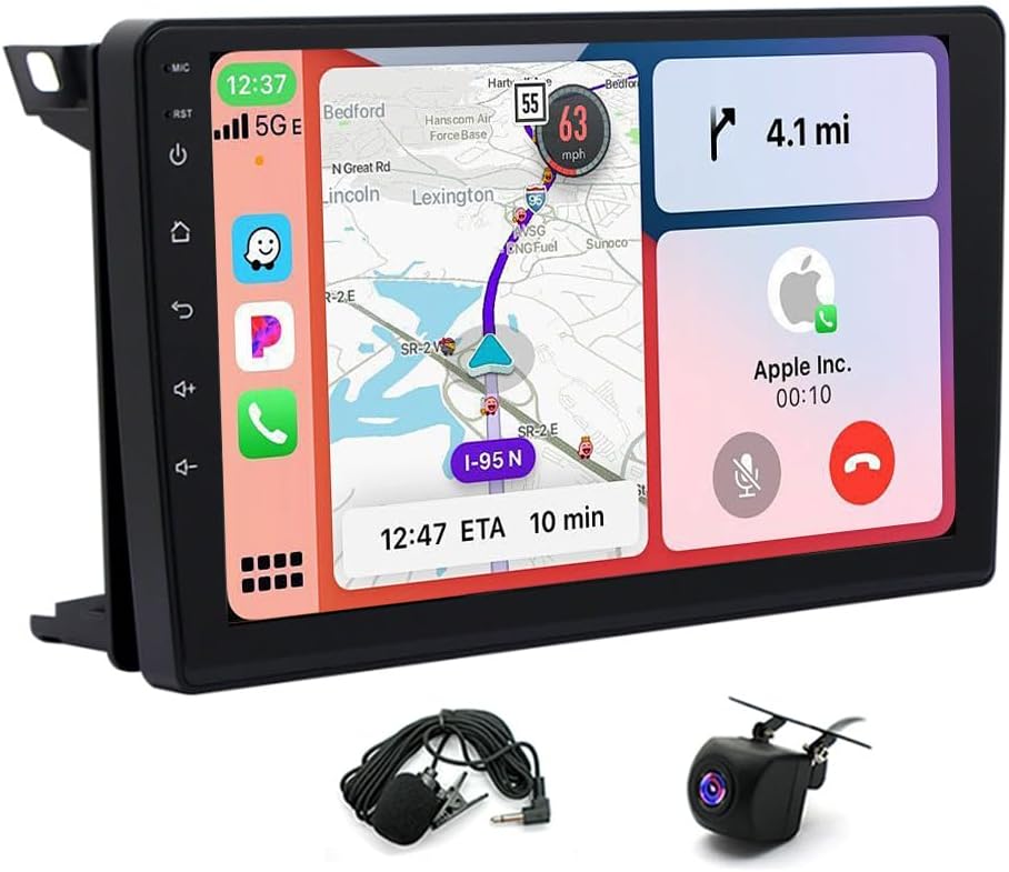 9 inch Android 13 Car Stereo Radio for Saab 9-3 93 2007-2011 with Wireless Carplay Android Auto Car Radio Saab 9-3 Touch Screen Radio Stereo Bluetooth GPS Navi FM RDS WiFi AHD Backup Camera SWC 2+32G