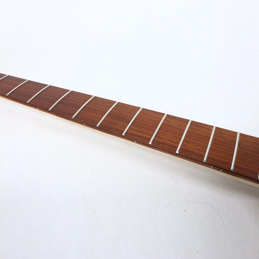 Electric Guitar Neck Unfinished P bass Guitar Neck maple 24Fret 34inch Paddle Head Rosewood No Inlay DIY guitar Neck (24Fret 34inch)