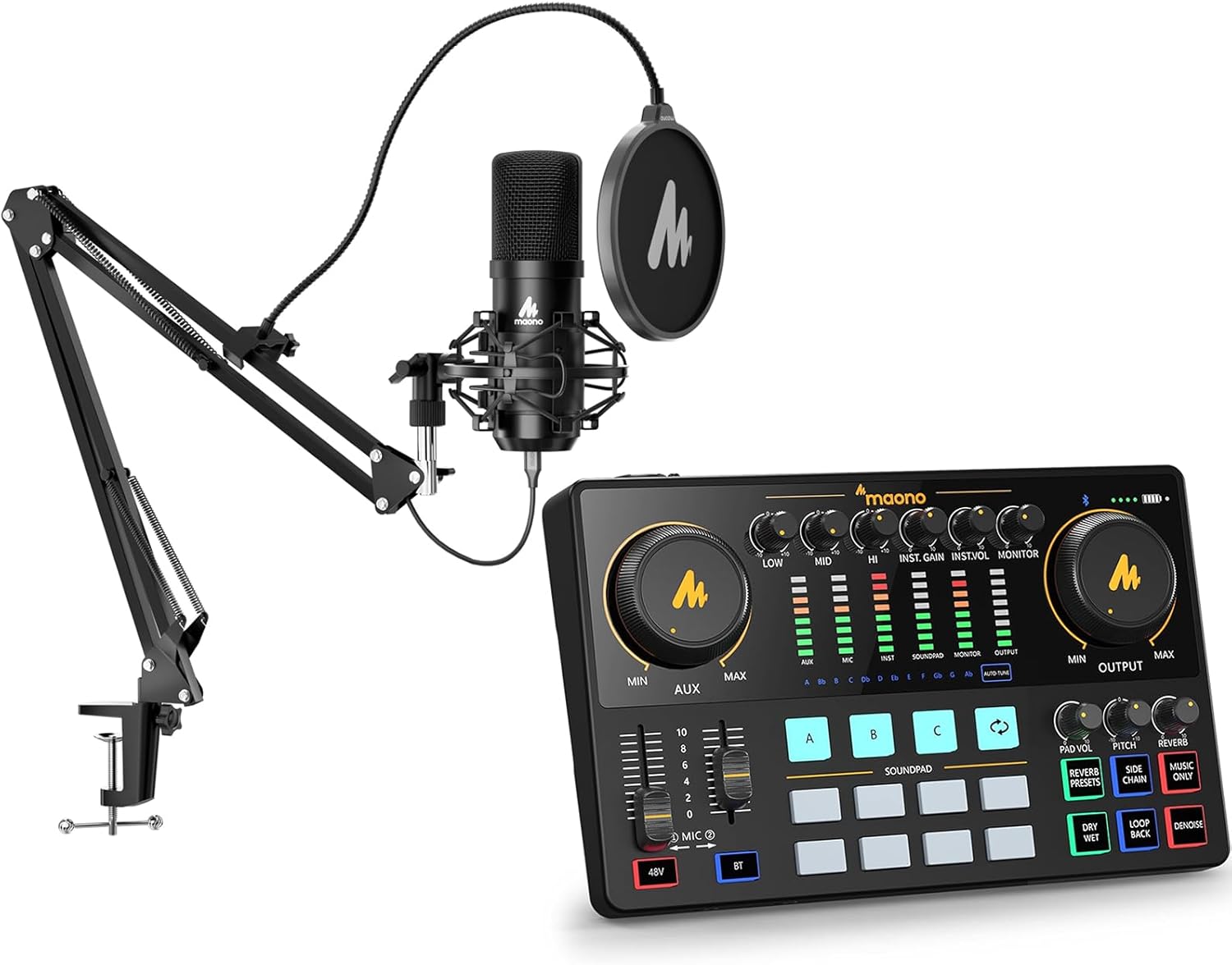 MAONO USB XLR Condenser Microphone, Podcast Equipment Bundle PC Computer with Software for Recording, Studio, Singing, YouTube (A04 Gen2+AME2)