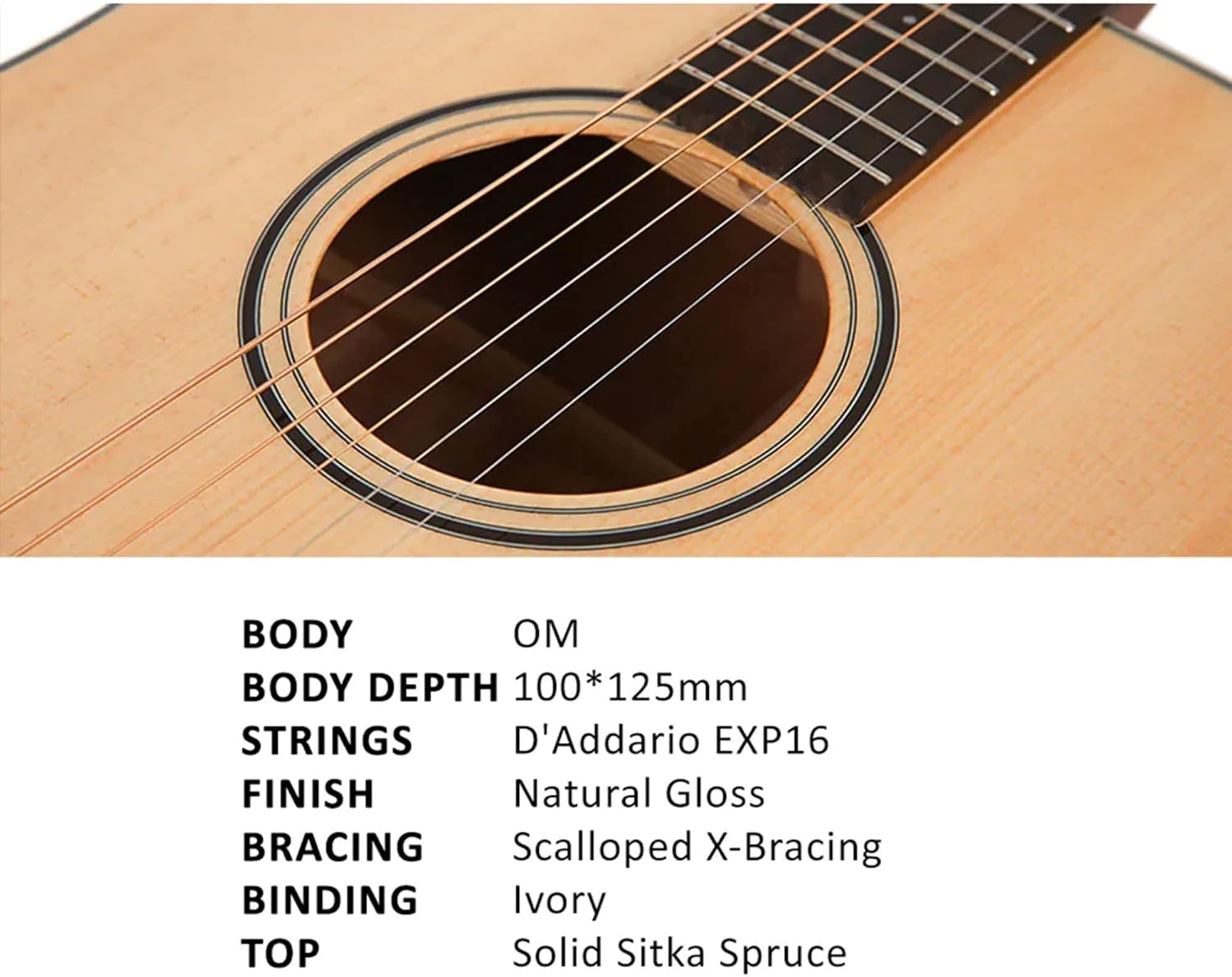 Parkwood S62 OM Body Acoustic Guitar - Natural