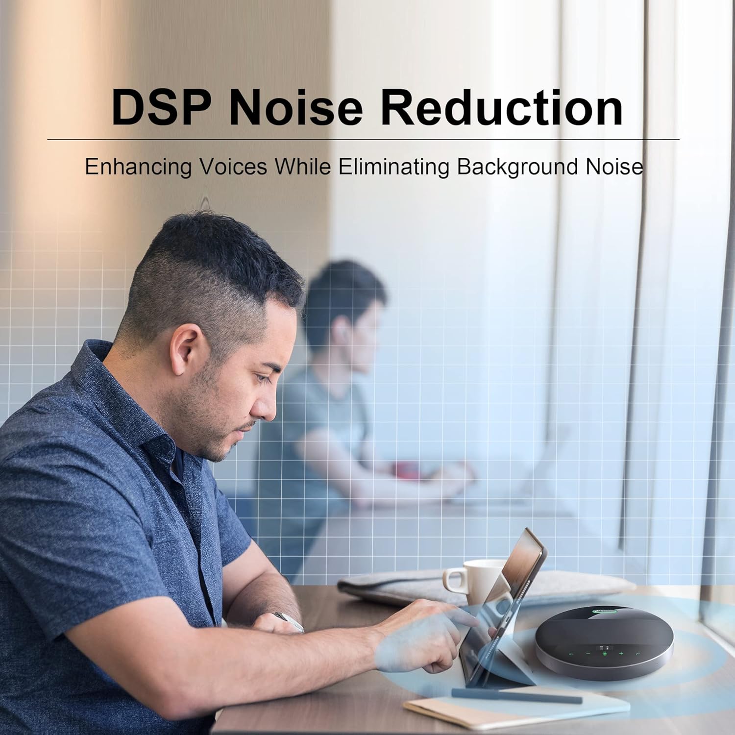 TONGVEO Bluetooth Conference Speaker and Microphone， Wireless Lound Speakerphone Portable for Car and Computer Home Office, Two Way Voice Clear, Compatible with Zoom, Teams