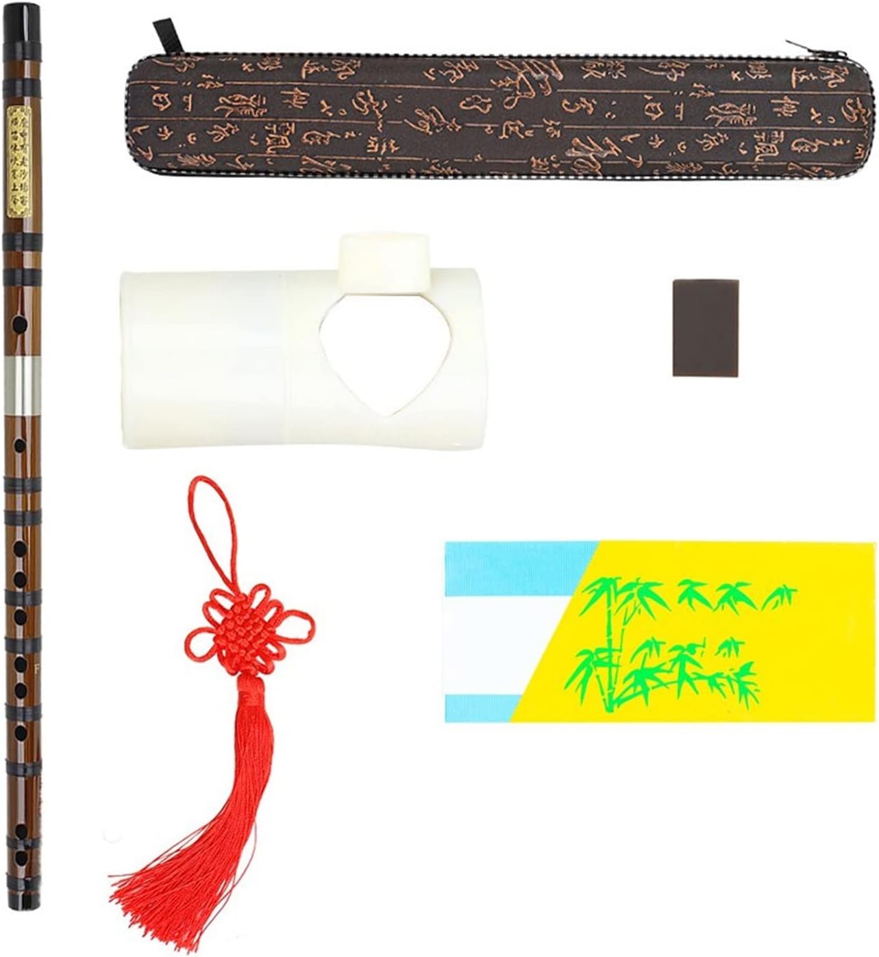 Bamboo Flute Traditional Woodwind Instrument C D E F G Key Chinese Transverse Flute Dizi with Case (Color : F Key)