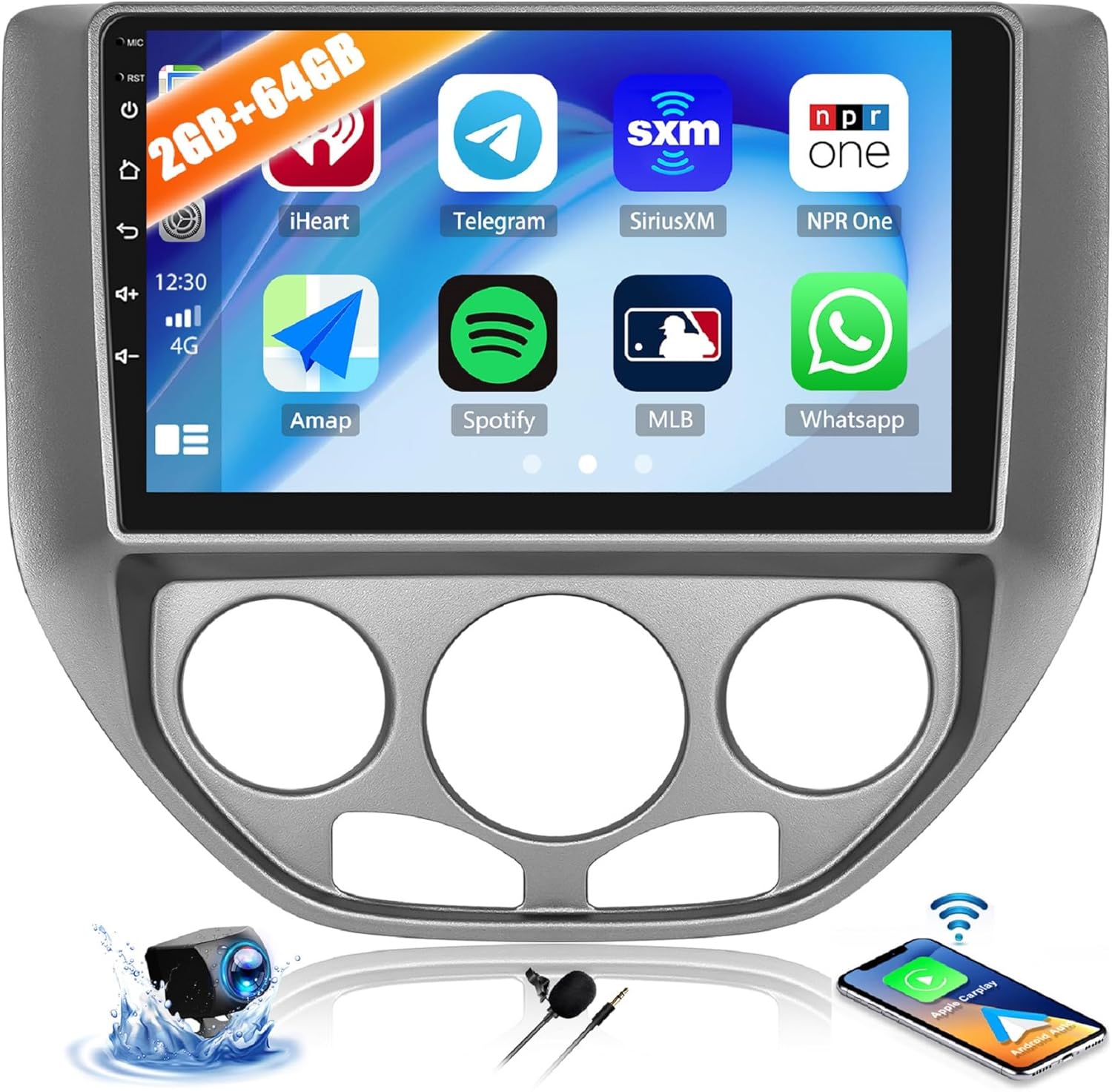2G+64G Android 15 Car Stereo for Ford Focus 2005-2008 with Wireless Carplay Android Auto,9