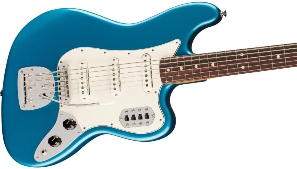 Fender Vintera II '60s Bass VI - Lake Placid Blue Bundle with Fender FB620 Electric Bass Gig Bag (Black), 12-Pack Picks and 10ft Instrument Cable