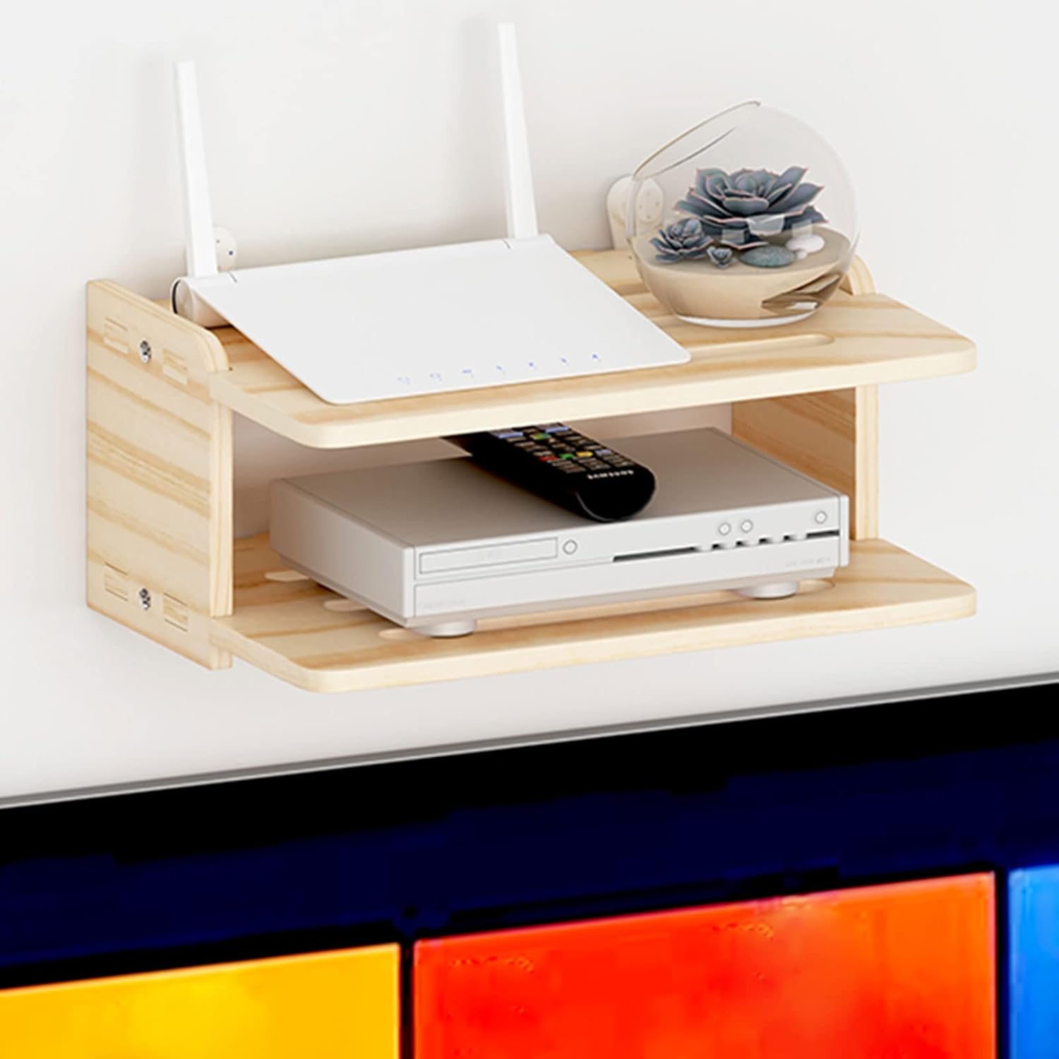 Wall Mounted TV Shelf Wall Shelf Floating Shelf TV Stand Media Console Unit Entertainment Centre Bedroom Living Room Office Storage Shelf TV Bracket Display Shelf Wall Mount Corner Shelves