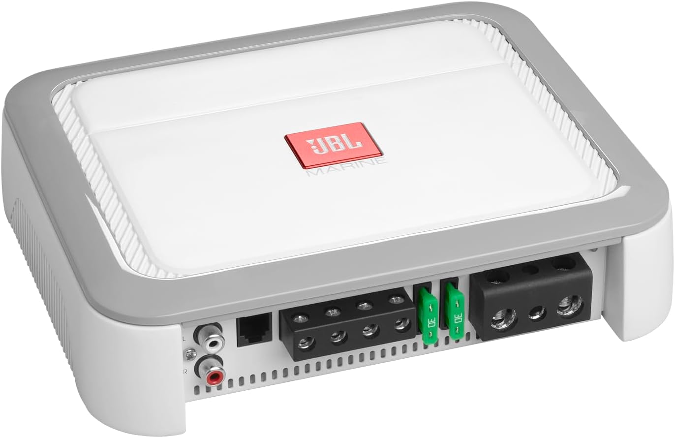 JBL MA600 - High Performance Mono Subwoofer Marine Amplifier, 350 watts RMS x 1 at 4 ohms (600 watts RMS x 1 at 2 ohms), Max Power 1200 watts, Class D amp Technology (Renewed)