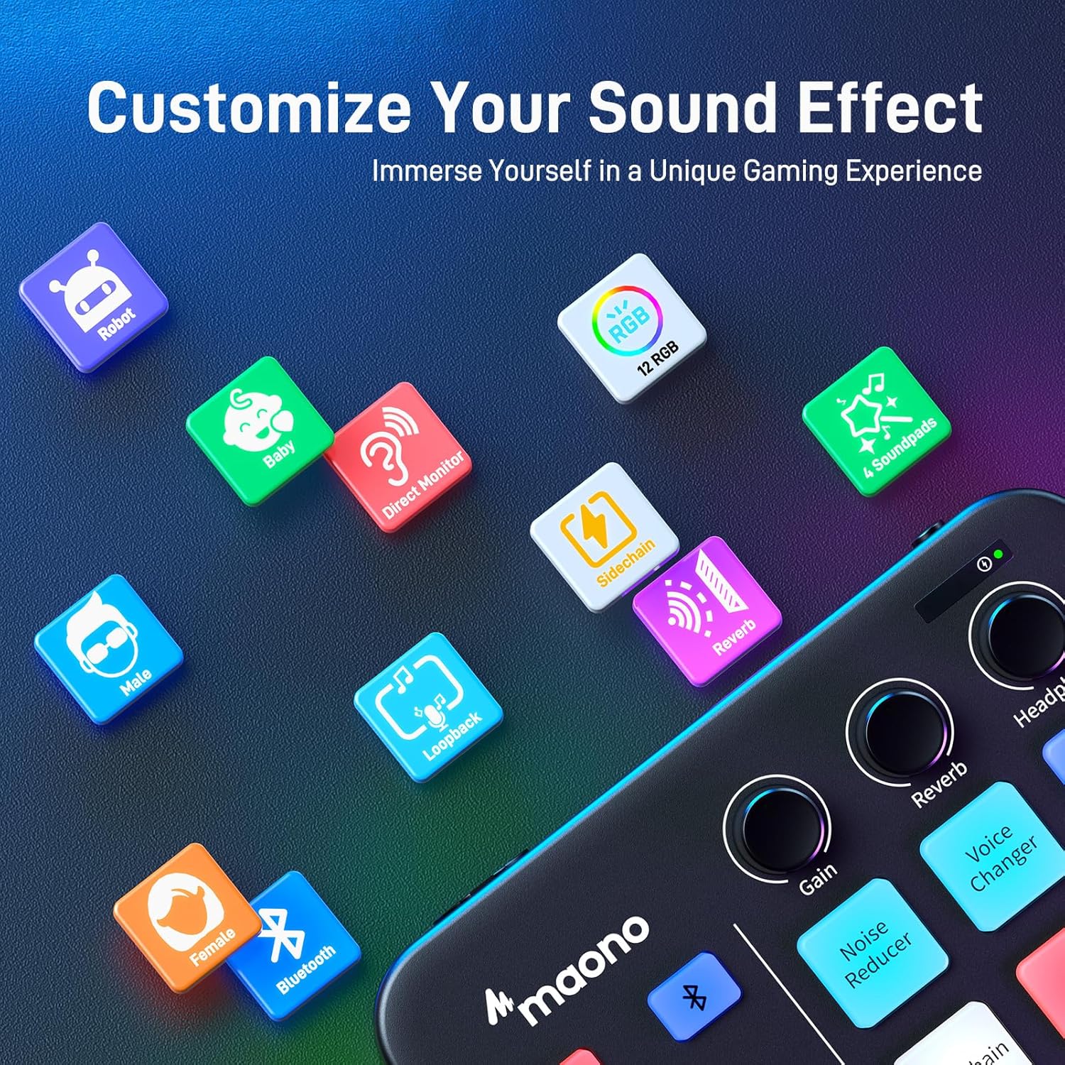 MAONO XLR/USB Dynamic Microphone and Gaming Mixer & Studio Headphone Kit, for Live Streaming, Podcasting, Content Create, Gaming