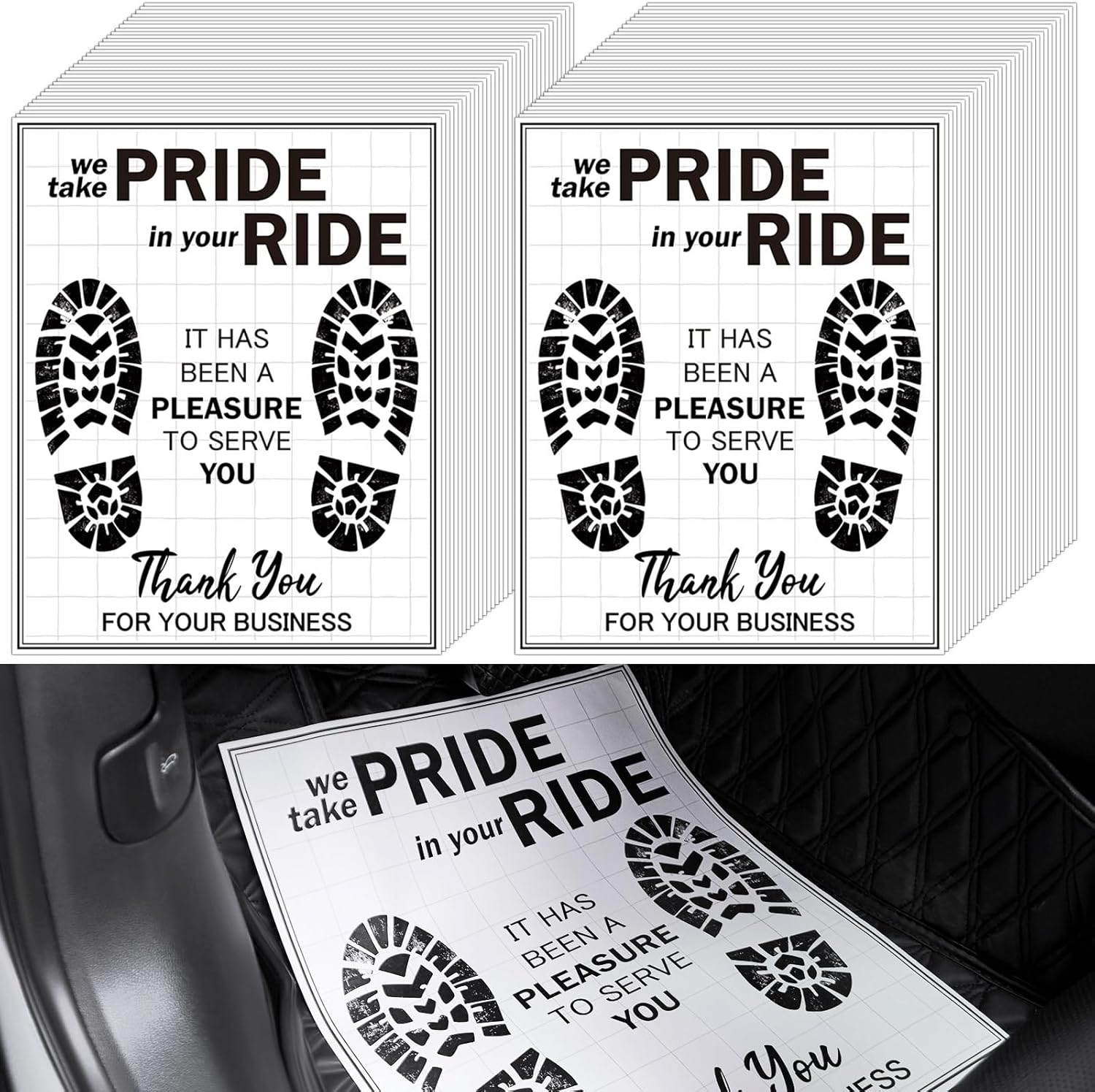 Timgle 1000 Pcs Paper Car Floor Mats Disposable Pads Covered Mats Automotive Floor Protective White Paper Cars Auto Detailing Supplies 20