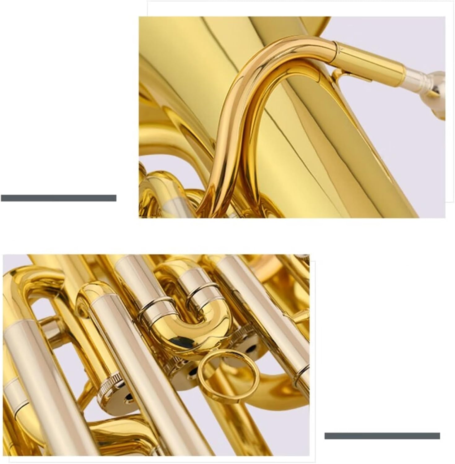 Beginner euphonium B Flat 3+1 Upright Key Euphonium Phosphor Bronze Mouthpiece White Copper Variable Pipe