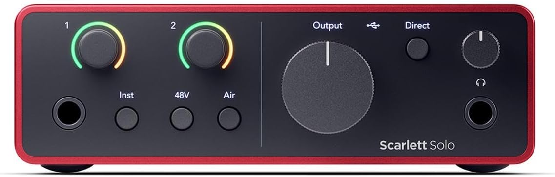 Focusrite Scarlett Solo 4rd Gen USB Audio Interface for PC + Slinger HD-1 Case Bundle, Pro Sound, Ultimate Protection