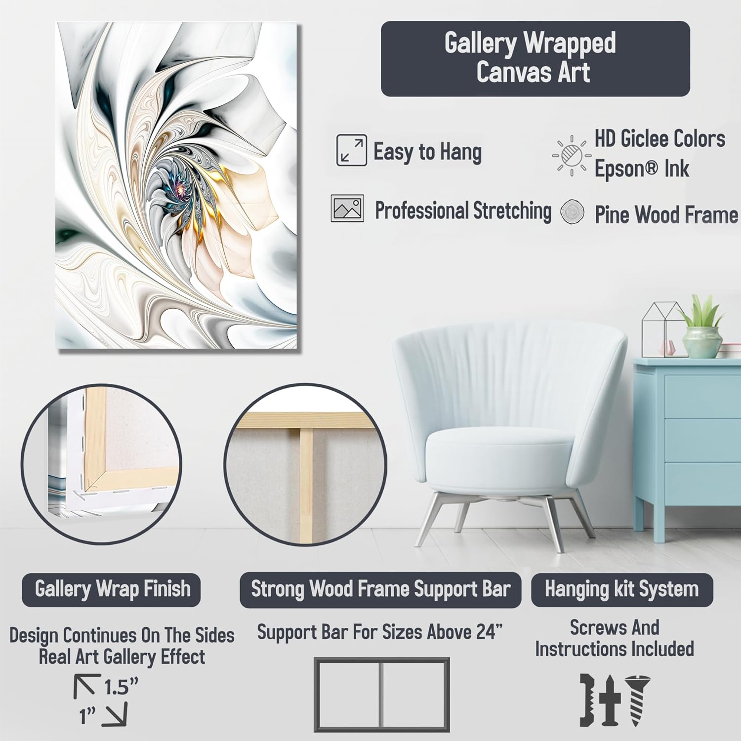 DesignQ Music Wall Art, Grecian Gray Bouzouki Brilliance, music Black Framed Wall art decor, grey Canvas wall art, 34x44 inches