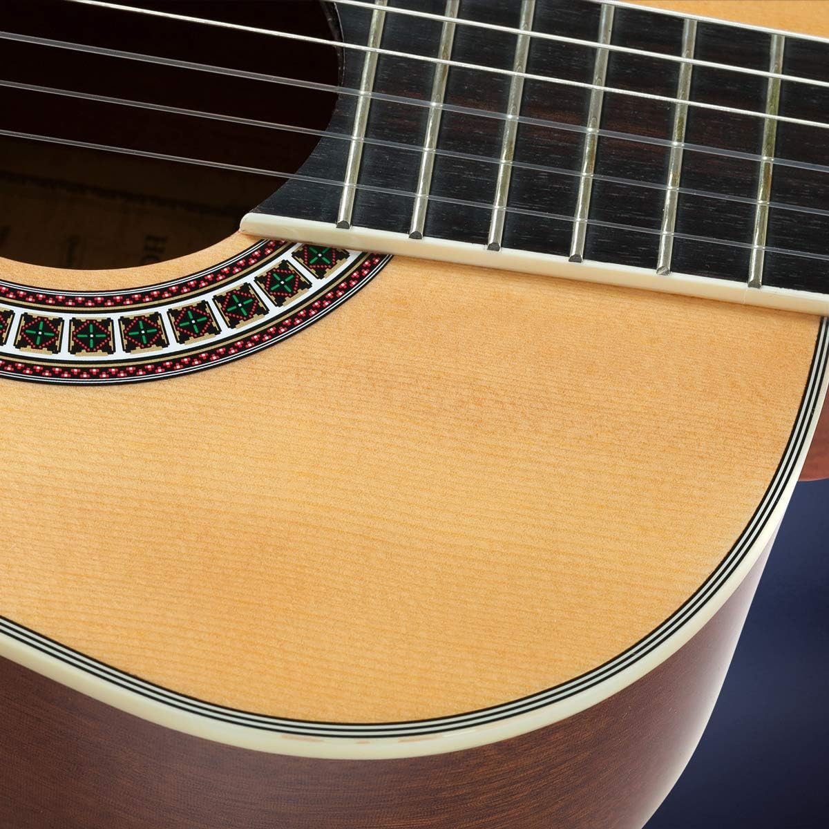 Classical Guitar with Soft Nylon Strings by Hola! Music, Junior 3/4 Size 36 Inch Wooden Guitar, Natural Gloss Finish - FREE Padded Gig Bag Included