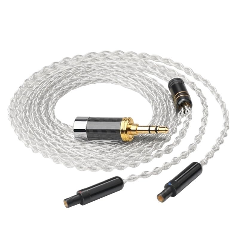 HiFi Headphone Cable 8 Shares Pure Silver Core 2.5/3.5/4.4/6.5mm 4pin XLR Male Earphone Upgrade Cable(3.5mm Stereo Plug,2m)