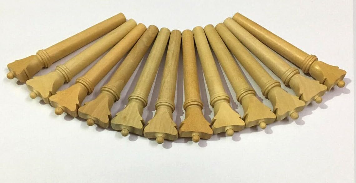 13‑Piece Lute Peg Set – AAA Quality Handmade Boxwood Baroque Style Tuning Pegs – Vintage String Instrument Parts for Early Music – Ideal for Luthiers Lutes (ROSE WOOD 7.5/5.5/75)