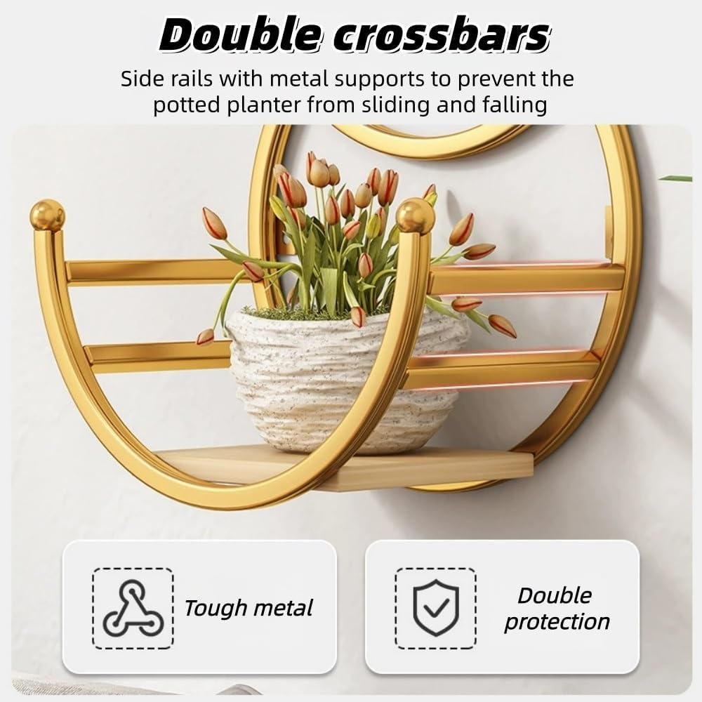 Wall-mounted Hanging Flower Stands Set of 3, Metal Corner Display Racks Decorative Plant Holders for Living Room, Bedroom, and Study(5.9