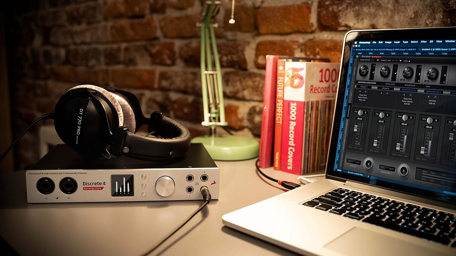 Antelope Audio Discrete 4 Synergy Core Desktop Audio Interface for Music Professionals - Thunderbolt & USB 4 Channel Microphone Preamp Recording, Streaming Studio Audio Interface w/37 FX Included