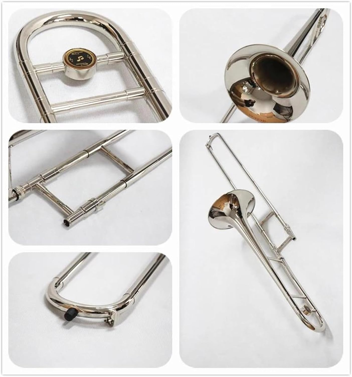 Professionals euphonium Professional Handmade Bb Key Slide Yellow Brass Nickel Plated Tenor Trombone