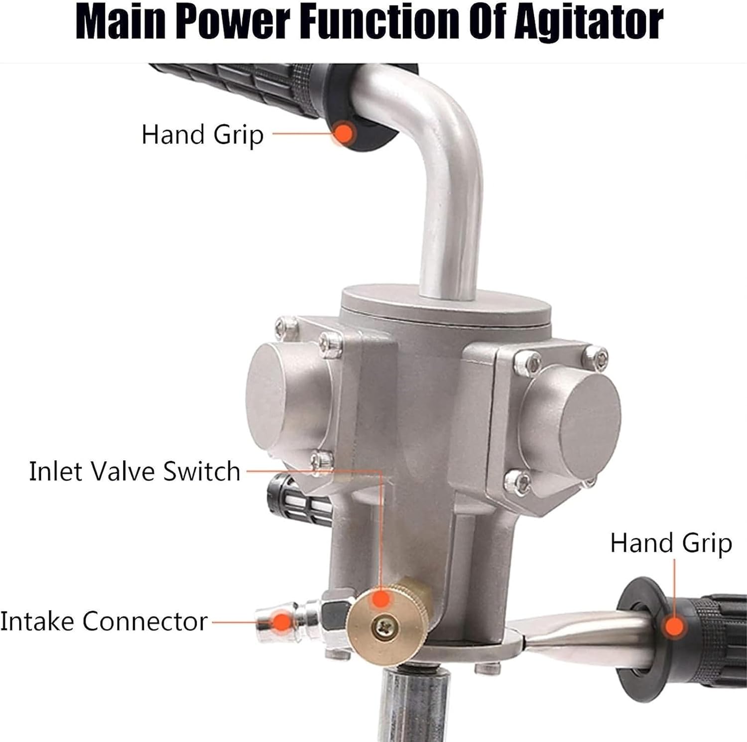 Portable Pneumatic Paint Mixer, 5 Gal/20L Adjustable Speed Coating Mixer Machine, Air Agitator Paint Mix Tool for Paint Coating Materials Viscous Liquid Ink