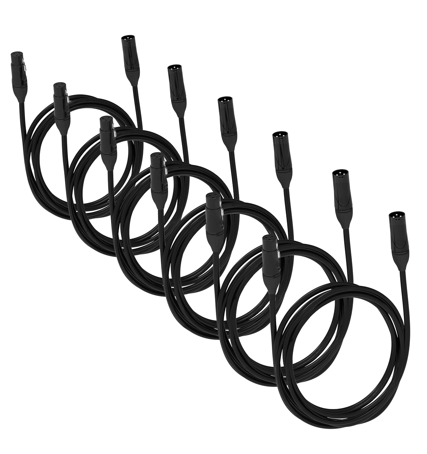 BRENDAZ XLR to XLR Microphone Cable, 50ft. -6 Pack- Shielded XLR Cable Male to Female (OFC) for Mic, Mixer, Recording, Podcast, Speaker (6-Pack, 50-Feet)
