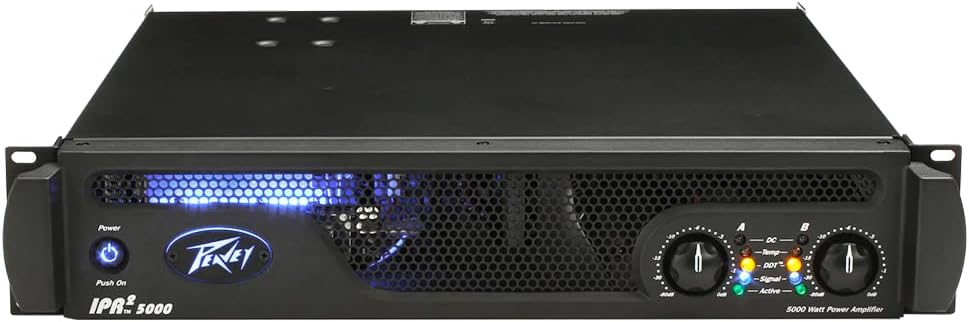 Peavey IPR2 5000 Power Amplifier Bundle with 2x 20ft Pig Hog Black Woven Instrument Cables and Polishing Cloth – 2-Channel Lightweight Professional Audio Amp
