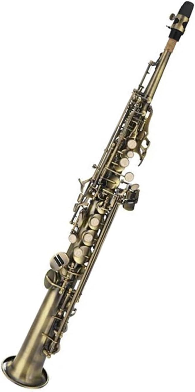Woodwind Instruments B Flat Straight Pipe Treble Saxophone Professional Brass Antique Copper Sax Musical Instrument